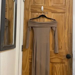 Fashion nova long sleeve nude slit dress
